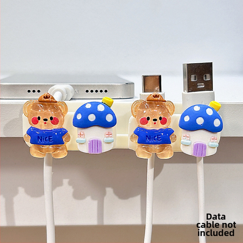 Οργανωτής καλωδίων για επιφάνεια εργασίας και κομοδίνο, αποθήκευση καλωδίων δεδομένων και φορτιστών, ABS υλικό