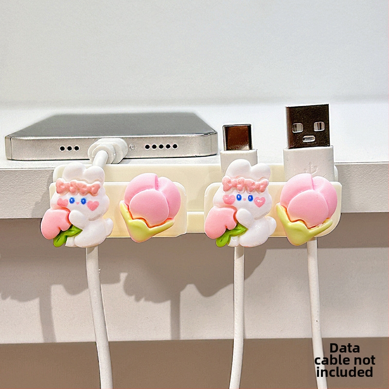 Οργανωτής καλωδίων για επιφάνεια εργασίας και κομοδίνο, αποθήκευση καλωδίων δεδομένων και φορτιστών, ABS υλικό