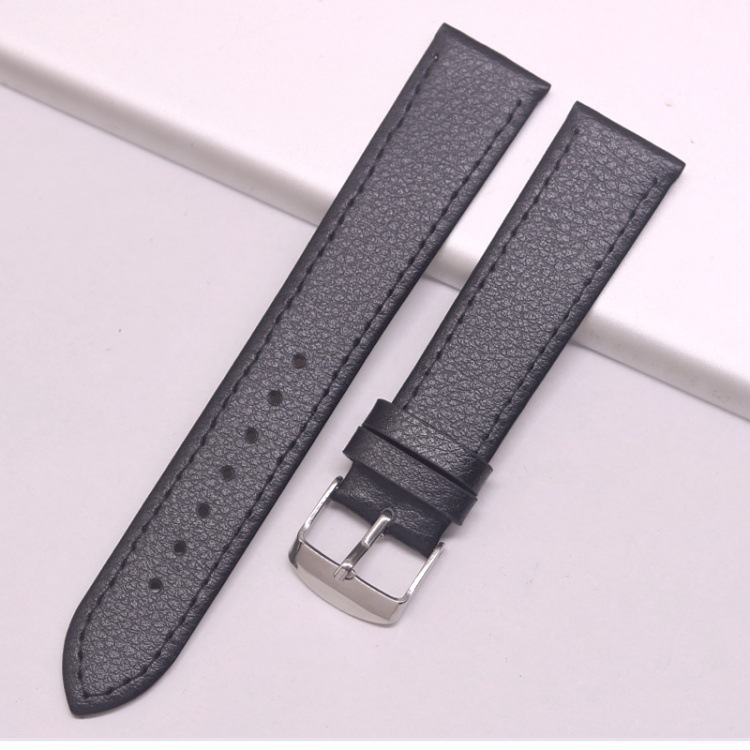 Kexin curea de ceas din piele naturală pentru bărbați, textură lychee, piele de vițel, ultra-subțire, cu știfturi de prindere