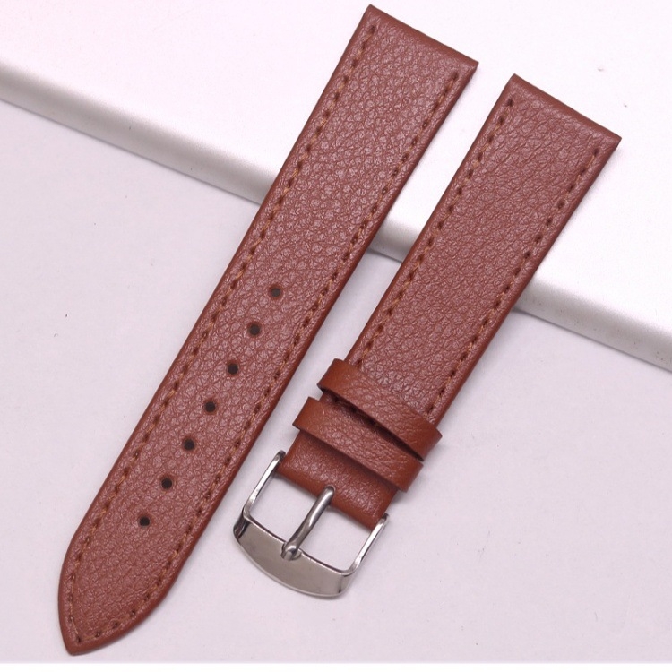Kexin curea de ceas din piele naturală pentru bărbați, textură lychee, piele de vițel, ultra-subțire, cu știfturi de prindere