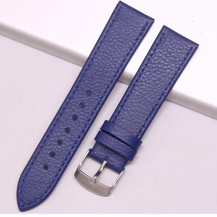 Kexin curea de ceas din piele naturală pentru bărbați, textură lychee, piele de vițel, ultra-subțire, cu știfturi de prindere