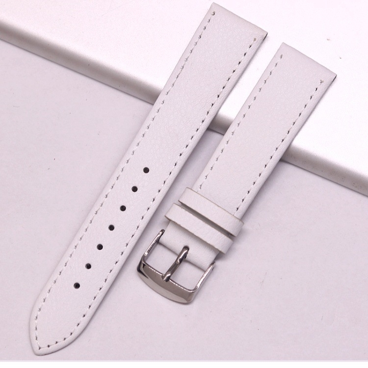 Kexin curea de ceas din piele naturală pentru bărbați, textură lychee, piele de vițel, ultra-subțire, cu știfturi de prindere