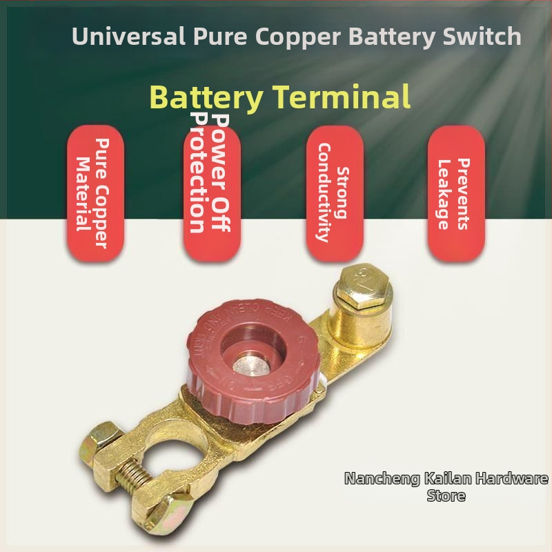 Auto baterie odpojenie prepínač - čistá meď, zosilnený dizajn, klip proti únikom, ochrana terminálu batérie