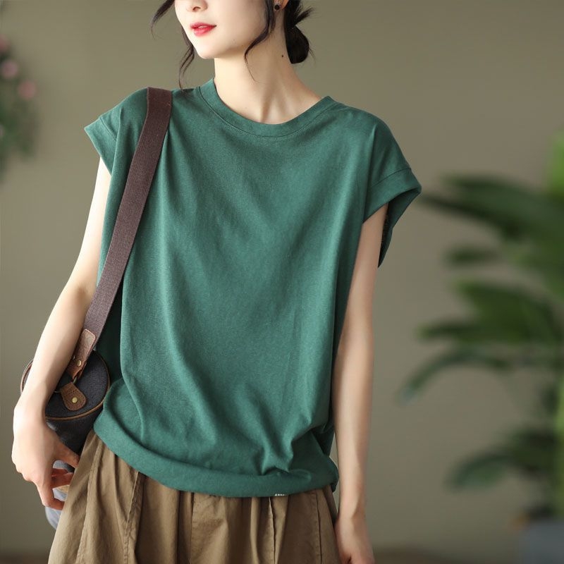 Trudnički top bez rukava – Mulberry svila, A-linijski kroj, okrugli izrez