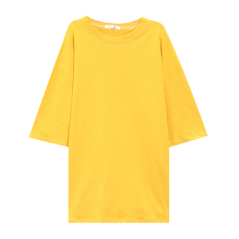 Ženska poliester T-shirt kratkih rukava s okruglim izrezom, slobodni kroj, srednja duljina
