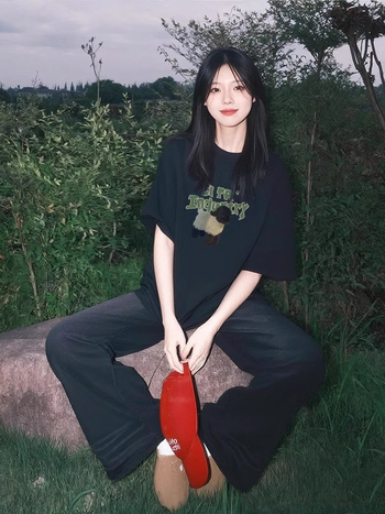 Bijela ženska majica kratkih rukava od pamuka, slobodan kroj, ljeto, korejski stil