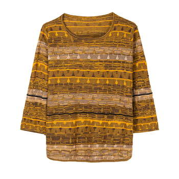 Női csíkos kötött pulóver kerek nyakkal, laza szabás, hosszú ujjú, 95% poliészter