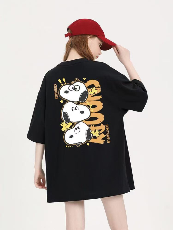 100% pamuk majica kratkih rukava s okruglim izrezom, karikatura print, unisex, udoban kroj, ljeto 2025