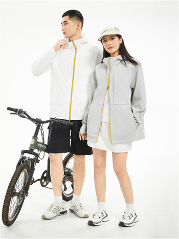 Uniszex kültéri szélvédő dzseki UPF50+, gyorsan száradó, légáteresztő, könnyű, anyag 88% nylon, 12% spandex, kapucnival