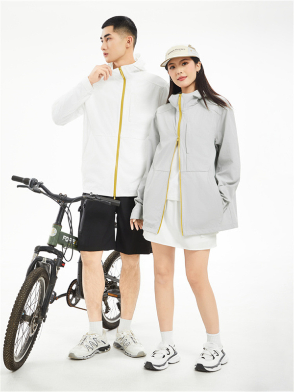 Uniszex kültéri szélvédő dzseki UPF50+, gyorsan száradó, légáteresztő, könnyű, anyag 88% nylon, 12% spandex, kapucnival