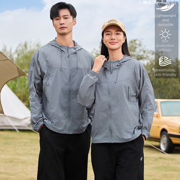 Uniszex külső széldzseki, könnyű és lélegző, nylon, UPF50+ UV védelem, kapucnival, gyorsan száradó
