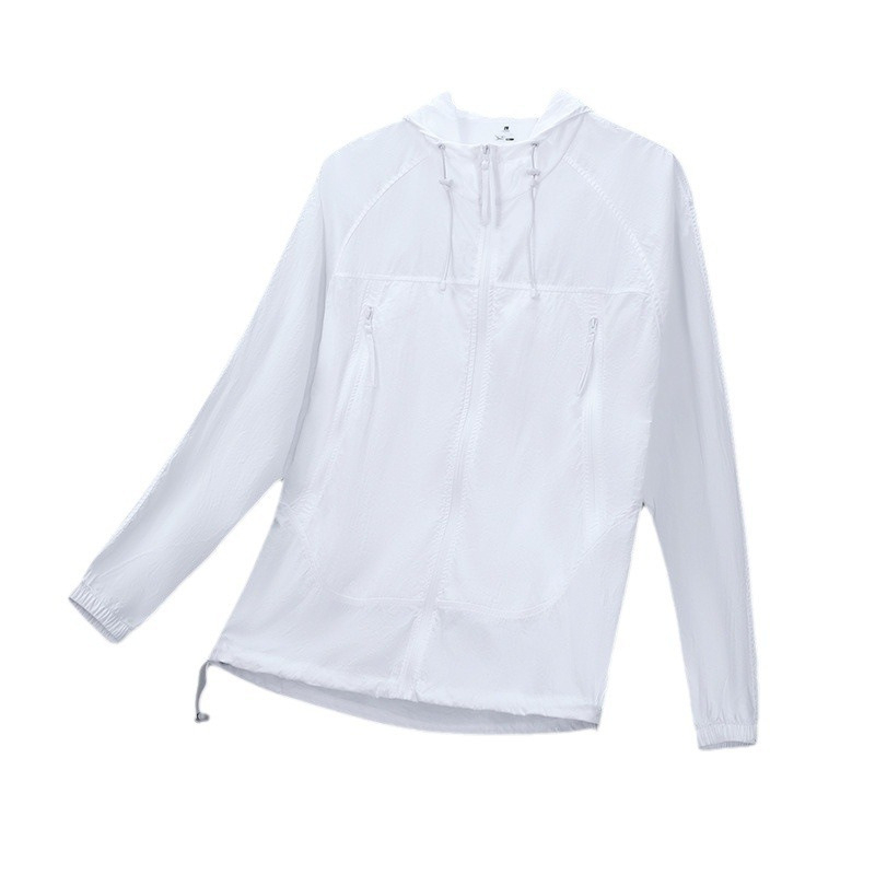 Uniszex külső széldzseki, könnyű és lélegző, nylon, UPF50+ UV védelem, kapucnival, gyorsan száradó