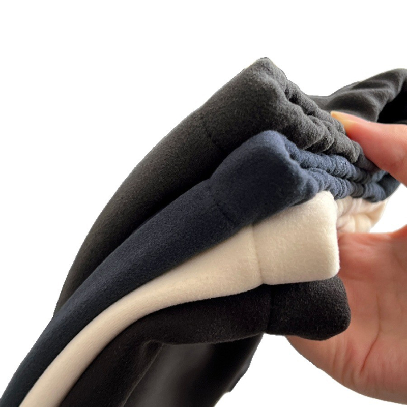 Muške jesensko-zimske hlače otporne na vjetar s fleece podstavom, debeli, ravni kroj, bez pojasa, vezanje šnore i manžetama pri gležnjevima