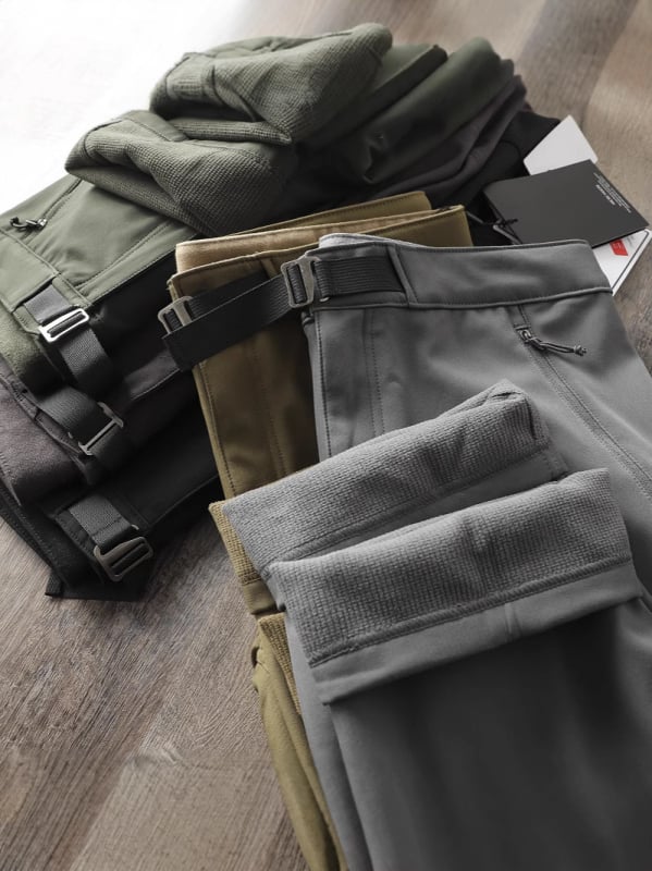 Meeste talvised Softshell püksid fliisvooder, lõike sirge, keskmine vöökoht, mikroelastsus, igapäevaseks kandmiseks
