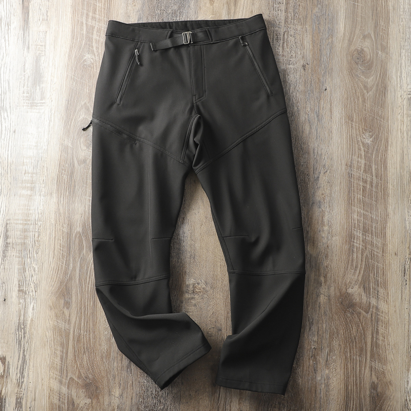 Meeste talvised Softshell püksid fliisvooder, lõike sirge, keskmine vöökoht, mikroelastsus, igapäevaseks kandmiseks