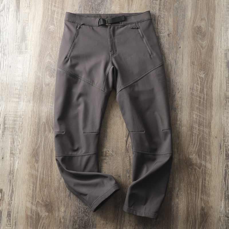 Meeste talvised Softshell püksid fliisvooder, lõike sirge, keskmine vöökoht, mikroelastsus, igapäevaseks kandmiseks