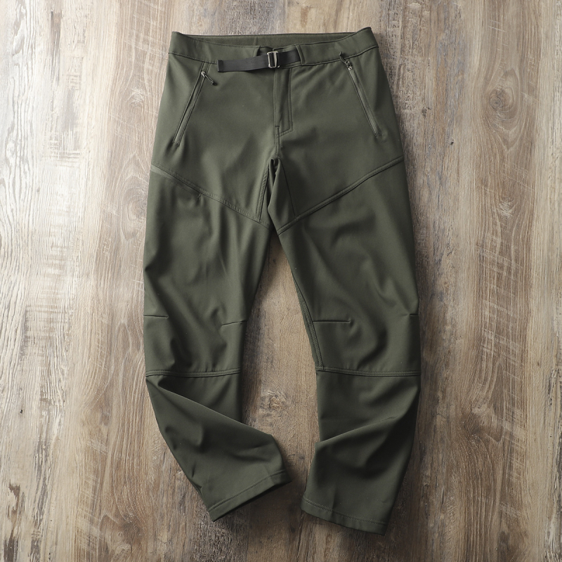 Meeste talvised Softshell püksid fliisvooder, lõike sirge, keskmine vöökoht, mikroelastsus, igapäevaseks kandmiseks