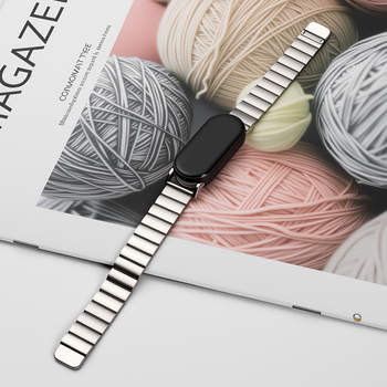 Brățară metalică pentru ceas cu închidere magnetică, compatibilă Xiaomi Mi Band 8/9 Pro NFC versiune — interfață 14 mm