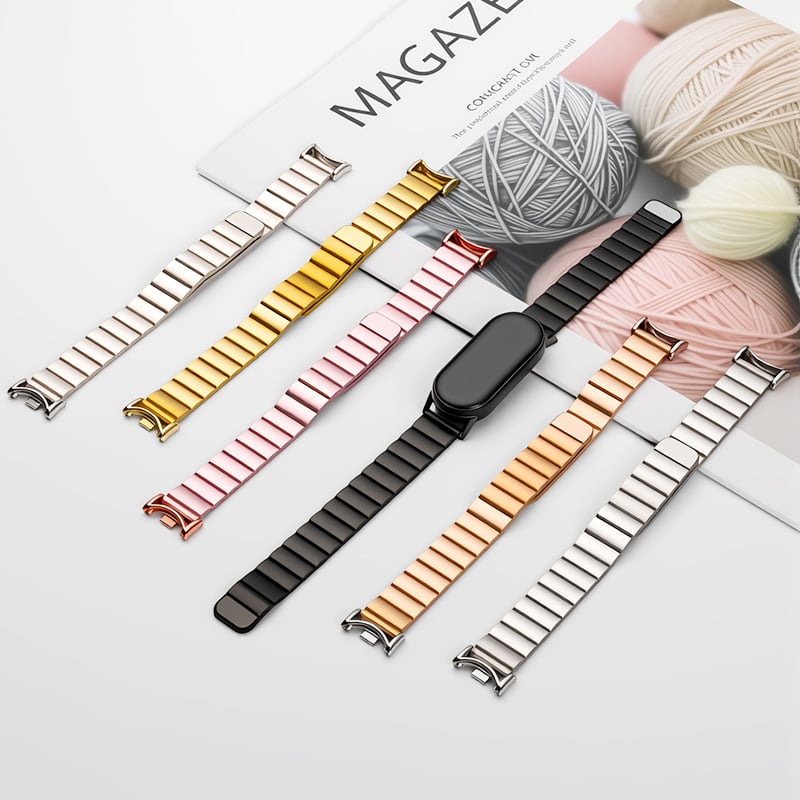 Brățară metalică pentru ceas cu închidere magnetică, compatibilă Xiaomi Mi Band 8/9 Pro NFC versiune — interfață 14 mm