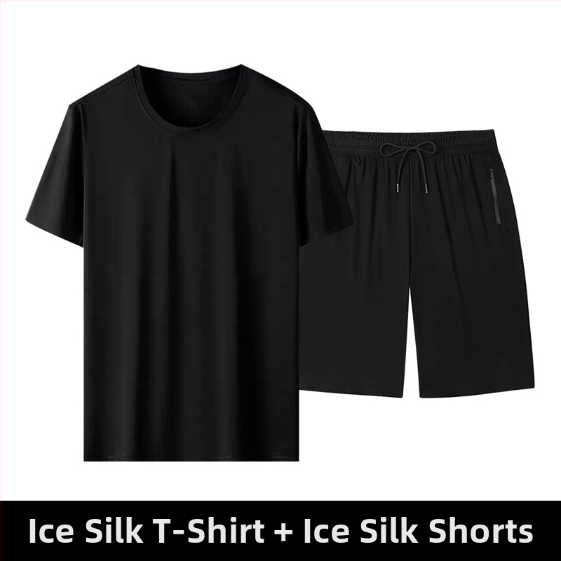 Nailona T-krekla komplekts ar īsām piedurknēm, šorti un bikses — vasara 2024