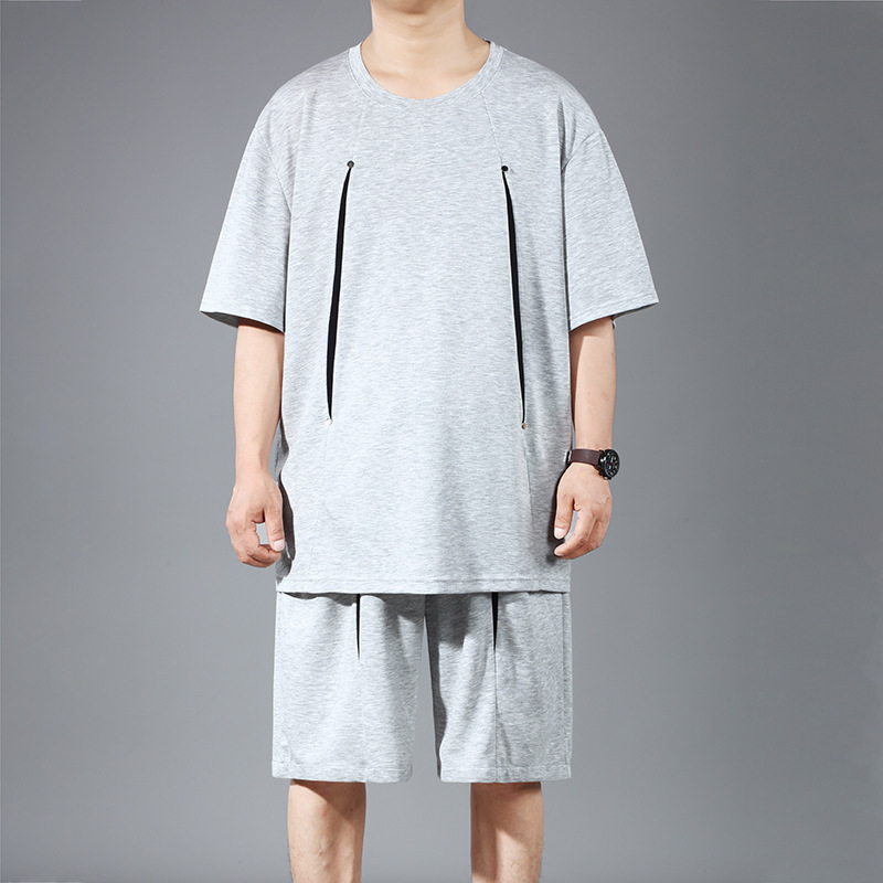 Vīriešu divdaļīgs komplekts: īsās piedurknes T-krekls un šorti, poliesters, ātri žūst