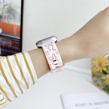 Dvobojni gravirani silikonski remen za Apple Watch S10, 22 mm