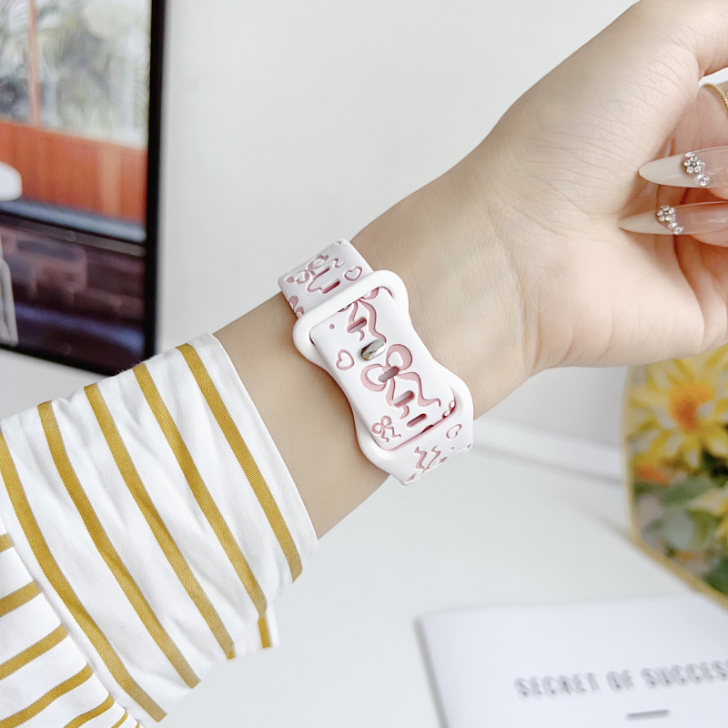 Dvobojni gravirani silikonski remen za Apple Watch S10, 22 mm