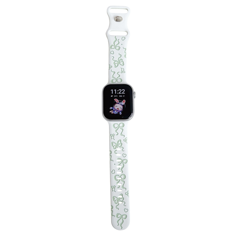 Dvobojni gravirani silikonski remen za Apple Watch S10, 22 mm