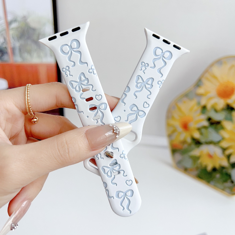 Dvobojni gravirani silikonski remen za Apple Watch S10, 22 mm