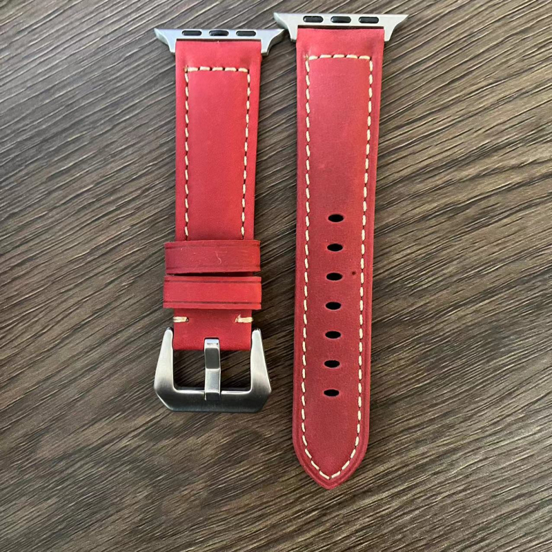 Кожен каиш за смарт часовник, естествена кожа, Зимна колекция 2023, Ретро стил литература и изкуство