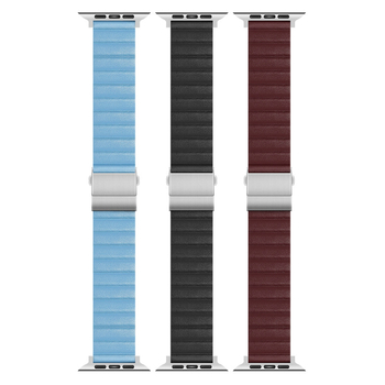 XT Apple Watch каишка – естествена кожа, опростен стил, закопчалка с двойно копче