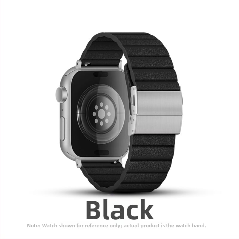 XT Apple Watch каишка – естествена кожа, опростен стил, закопчалка с двойно копче