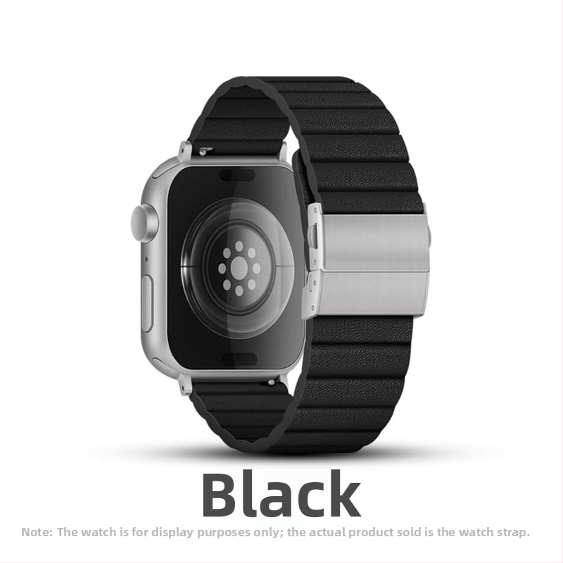 XT Apple Watch каишка – естествена кожа, опростен стил, закопчалка с двойно копче