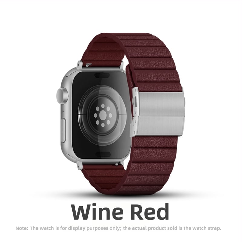 XT Apple Watch каишка – естествена кожа, опростен стил, закопчалка с двойно копче