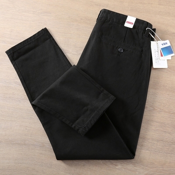 Muške casual hlače od pamuka, japanski retro stil, opušten kroj s ravnim nogavicama, Amekaji workwear
