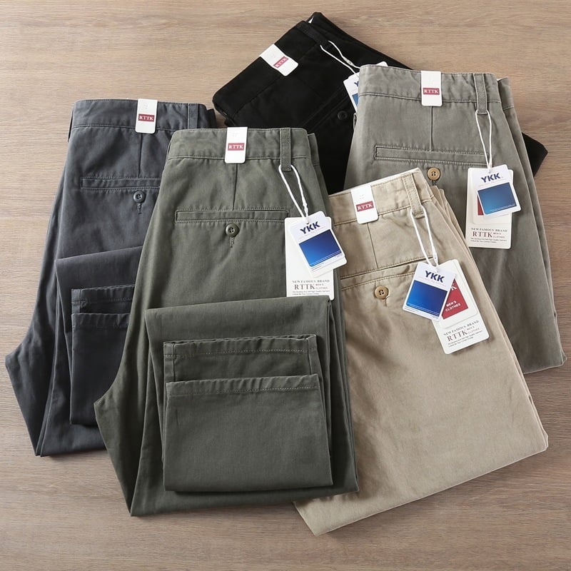 Muške casual hlače od pamuka, japanski retro stil, opušten kroj s ravnim nogavicama, Amekaji workwear
