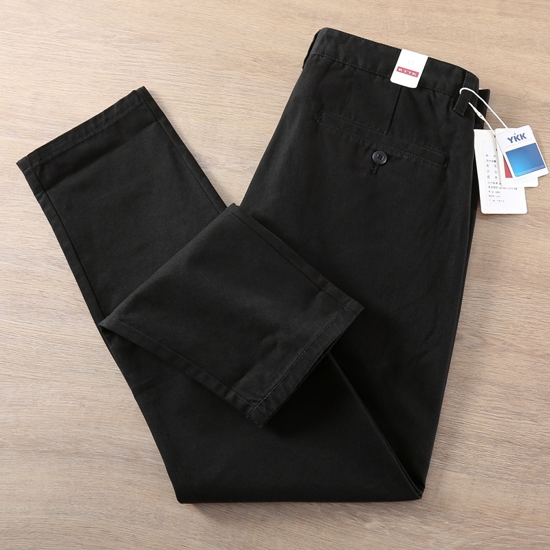 Muške casual hlače od pamuka, japanski retro stil, opušten kroj s ravnim nogavicama, Amekaji workwear