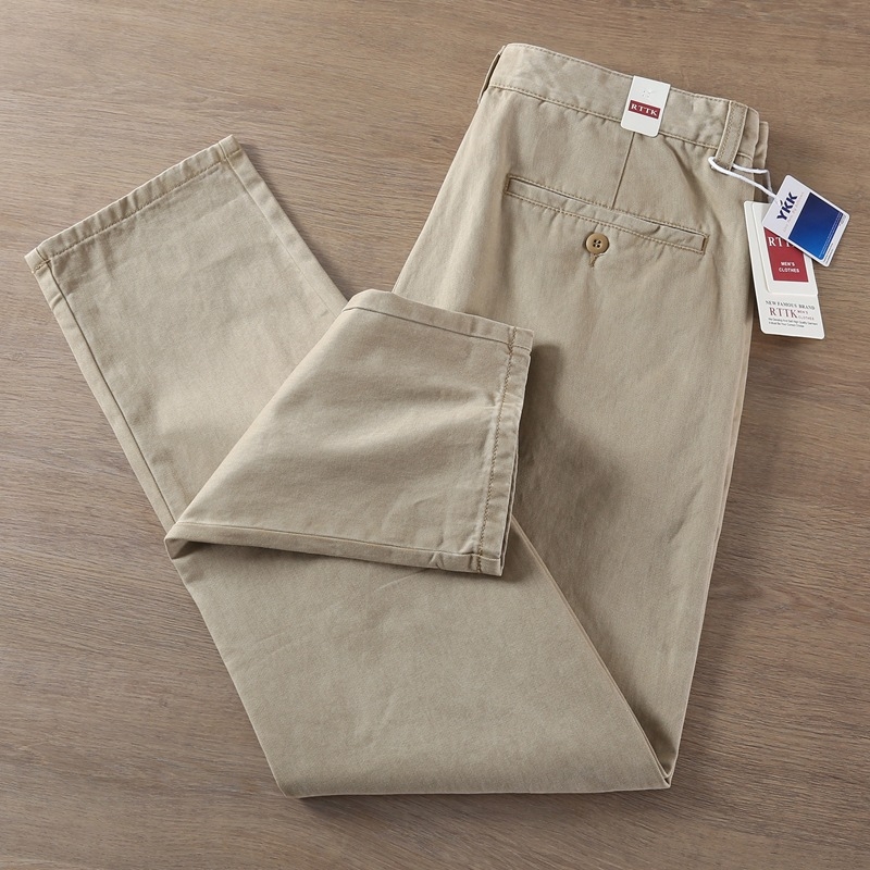 Muške casual hlače od pamuka, japanski retro stil, opušten kroj s ravnim nogavicama, Amekaji workwear