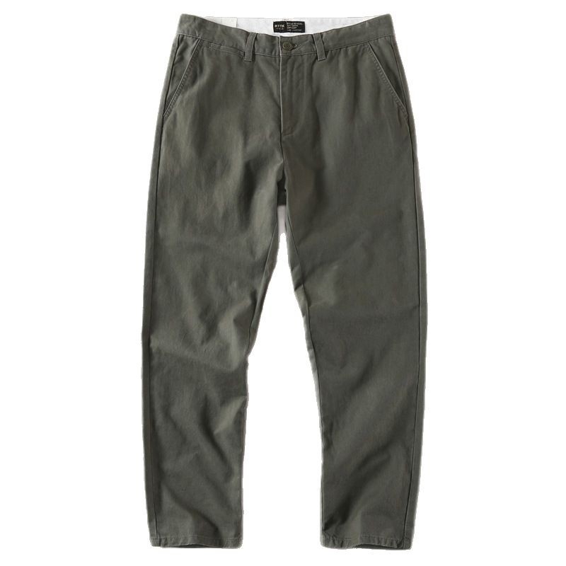 Muške casual hlače od pamuka, japanski retro stil, opušten kroj s ravnim nogavicama, Amekaji workwear
