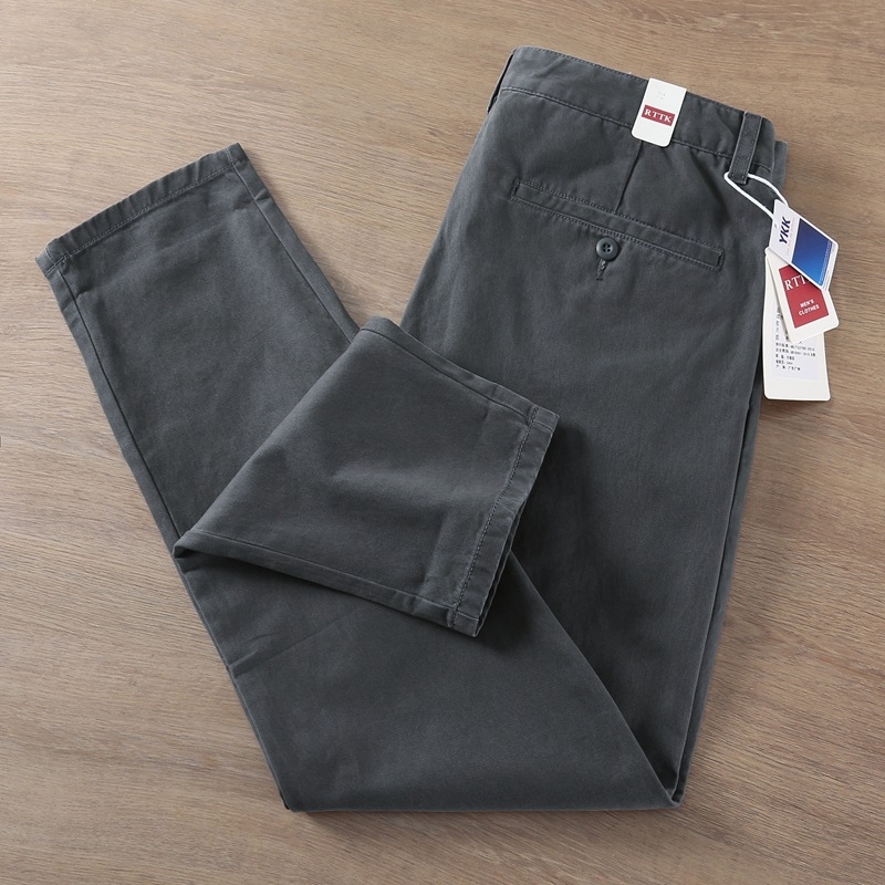 Muške casual hlače od pamuka, japanski retro stil, opušten kroj s ravnim nogavicama, Amekaji workwear