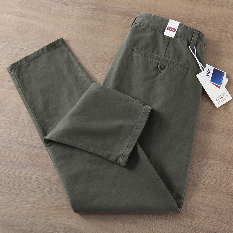 Muške casual hlače od pamuka, japanski retro stil, opušten kroj s ravnim nogavicama, Amekaji workwear