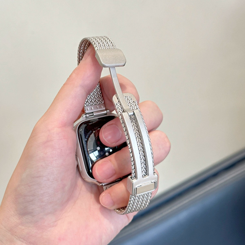 Metalni remen za Apple Watch s motivom pšenice, magnetska kopča, vrhunski dojam, S9 magnetni, tanak dizajn S8