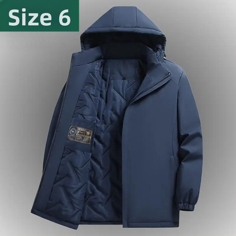 Meeste paks jakk sügis-talve, lape krae, mansettidega varrukad, polüesterkangas, keskmise vanuse stiil