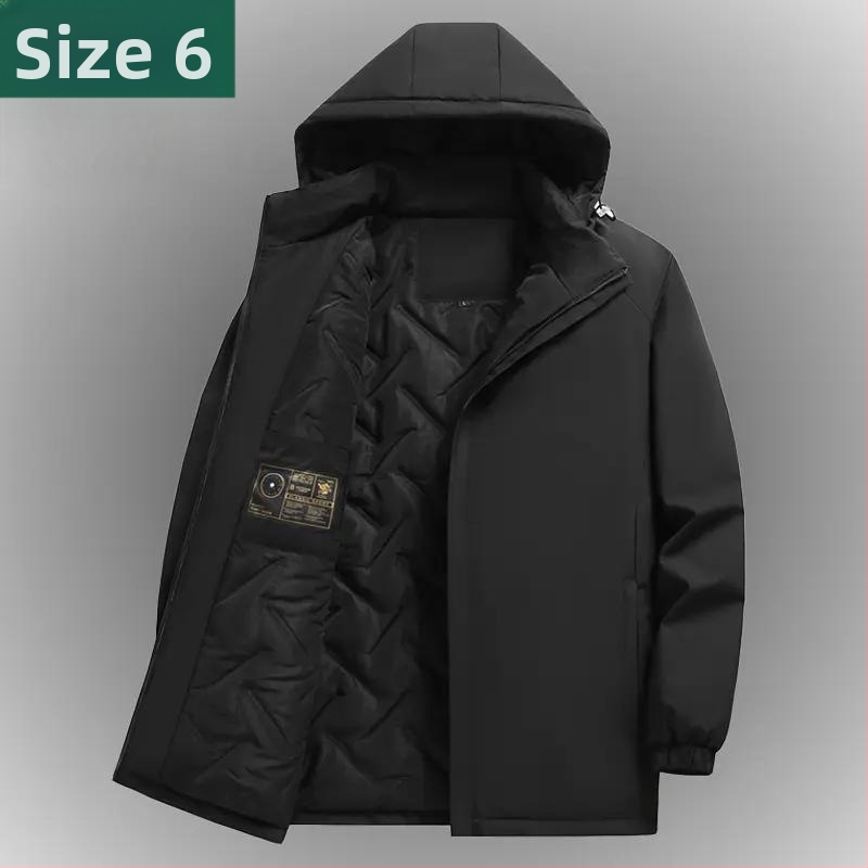 Ανδρικό φθινοπωρινό-χειμερινό μπουφάν, παχύτερο, με πέτο, μανίκια με μανσέτες, πολυεστερικό ύφασμα, στυλ για μεσήλικες