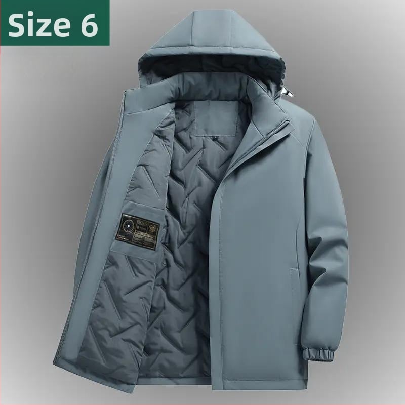 Ανδρικό φθινοπωρινό-χειμερινό μπουφάν, παχύτερο, με πέτο, μανίκια με μανσέτες, πολυεστερικό ύφασμα, στυλ για μεσήλικες