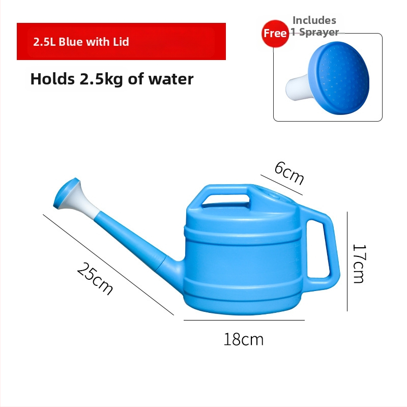 Plastmasas laistīšanas kanna ar garu izplūdumu