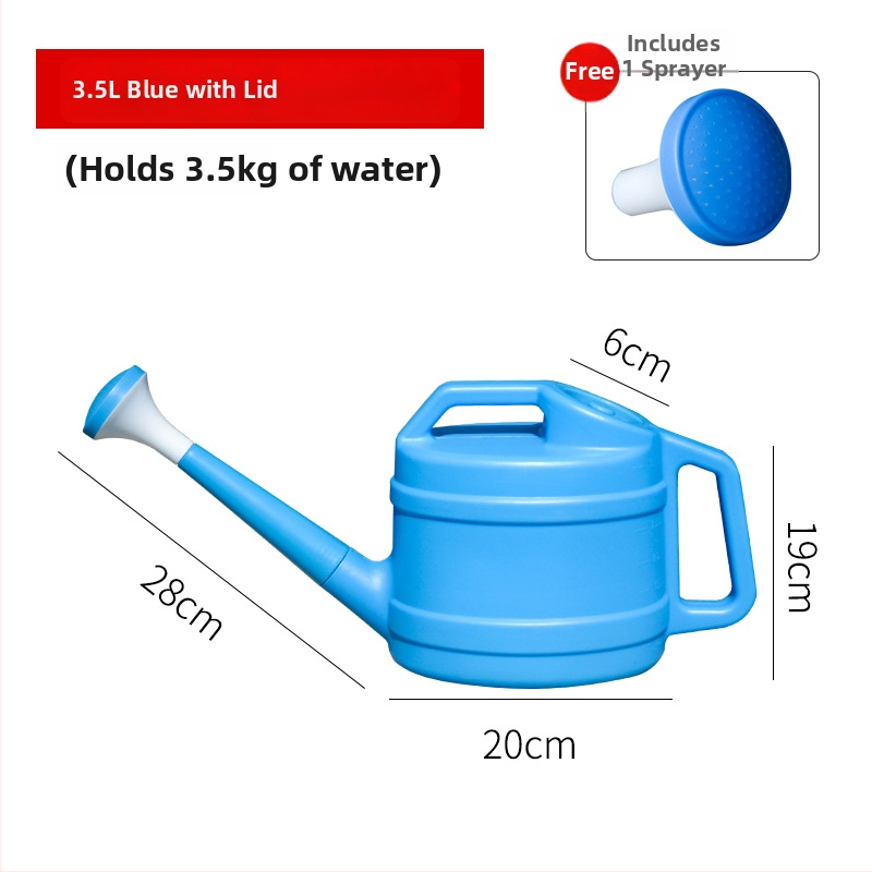 Plastmasas laistīšanas kanna ar garu izplūdumu