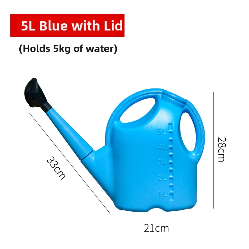 Plastmasas laistīšanas kanna ar garu izplūdumu