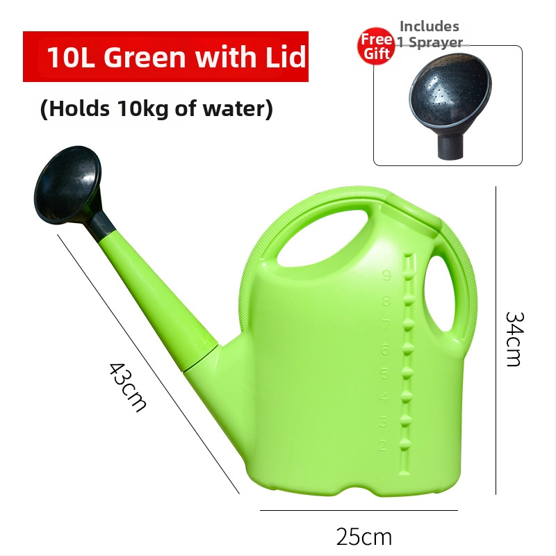 Plastmasas laistīšanas kanna ar garu izplūdumu