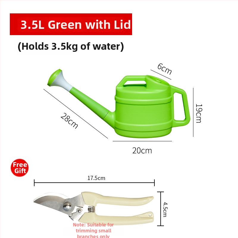 Plastmasas laistīšanas kanna ar garu izplūdumu